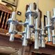 Chandelier with 12 lights in chrome metal attributed to Gaetano Sciolari for Staff Leuchten, 1970.