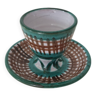 Ceramic egg cup signed Robert Picault - Vallauris 1950s
