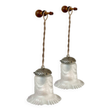 Pair of Art Deco lamps with boxwood hooks