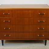 60s teak and brass chest of drawers