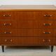 60s teak and brass chest of drawers