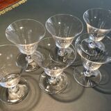 Set of 6 tulip shaped port glasses