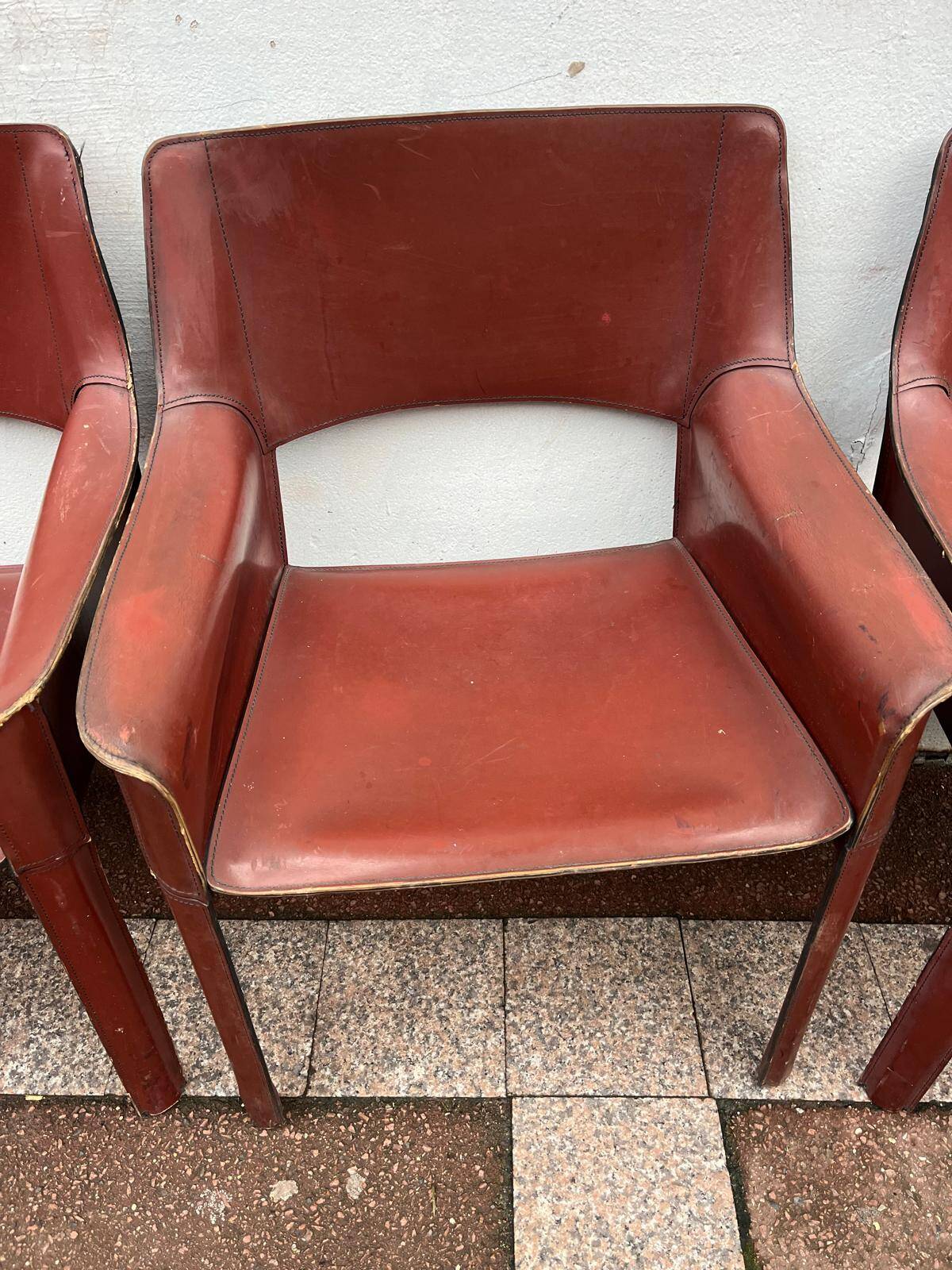 Fauteuils Chaises cuir De Couro Brazil cab413 Cassina