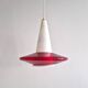 Suspension en verre rouge et opalin, années 1960
