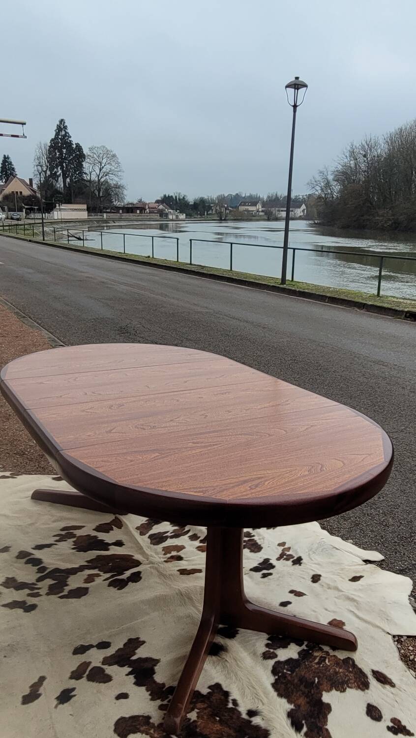 Vintage Scandinavian style table with 2 teak extensions, 1960s