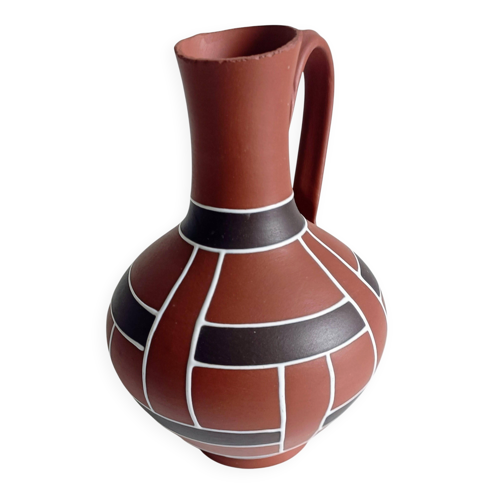 Mid-Century Modern Terracotta Pitcher by AKRU, West Germany, 1950s