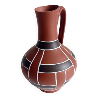 Mid-Century Modern Terracotta Pitcher by AKRU, West Germany, 1950s