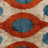 Handmade palm tree and animal motifs ikat velvet fabric, velvet tie-dye silk ikat fabric, handcrafte