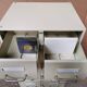 Vintage storage unit, 8 lockers, industrial design in metal
