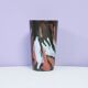 vintage brown pink & blue vase