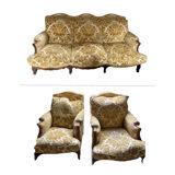 2 fauteuils et canapé style napoléonien