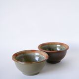 Pair of glazed stoneware bowls, 1970