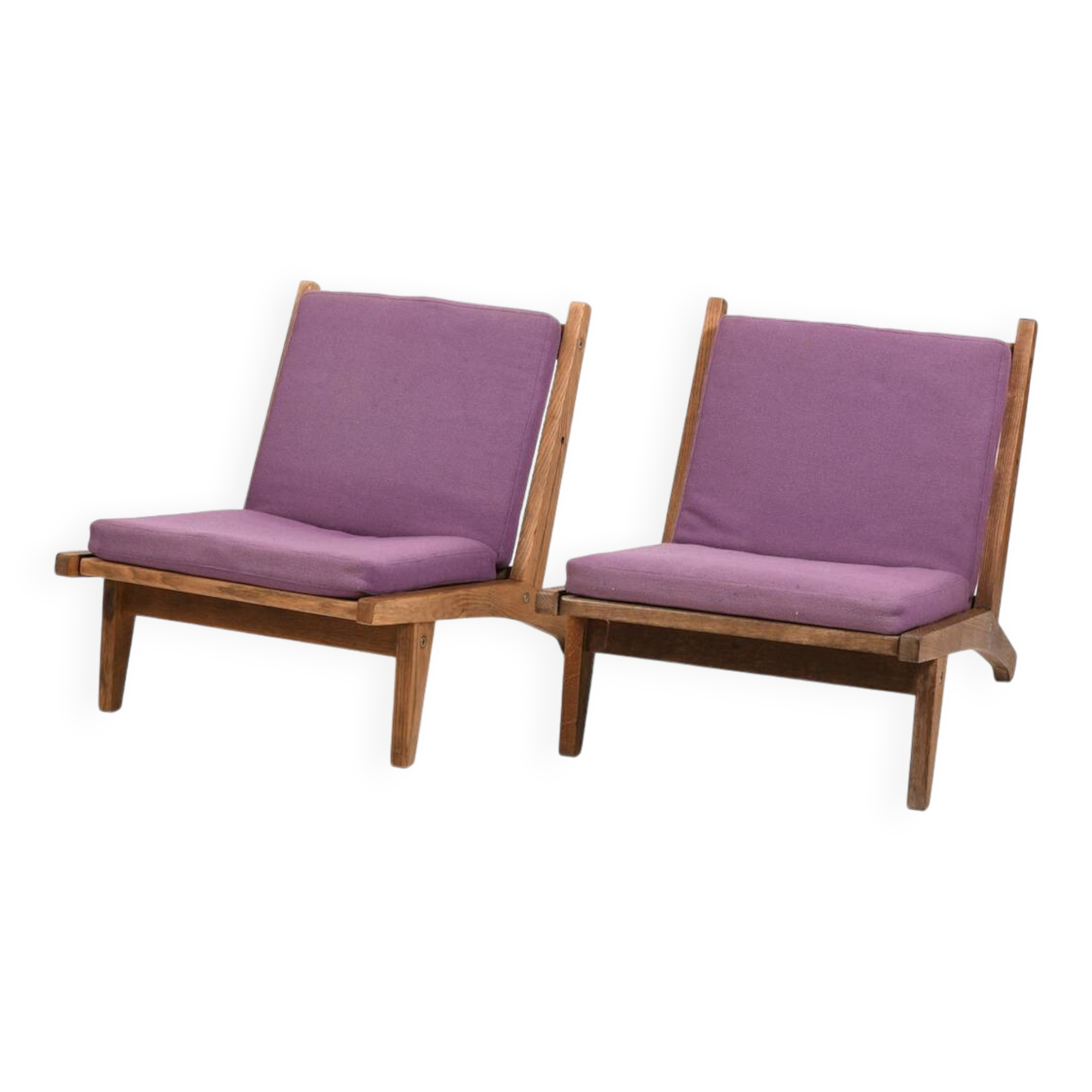 Pair of GE-375 Easychairs in Oak by Hans J. Wegner