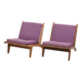 Pair of GE-375 Easychairs in Oak by Hans J. Wegner