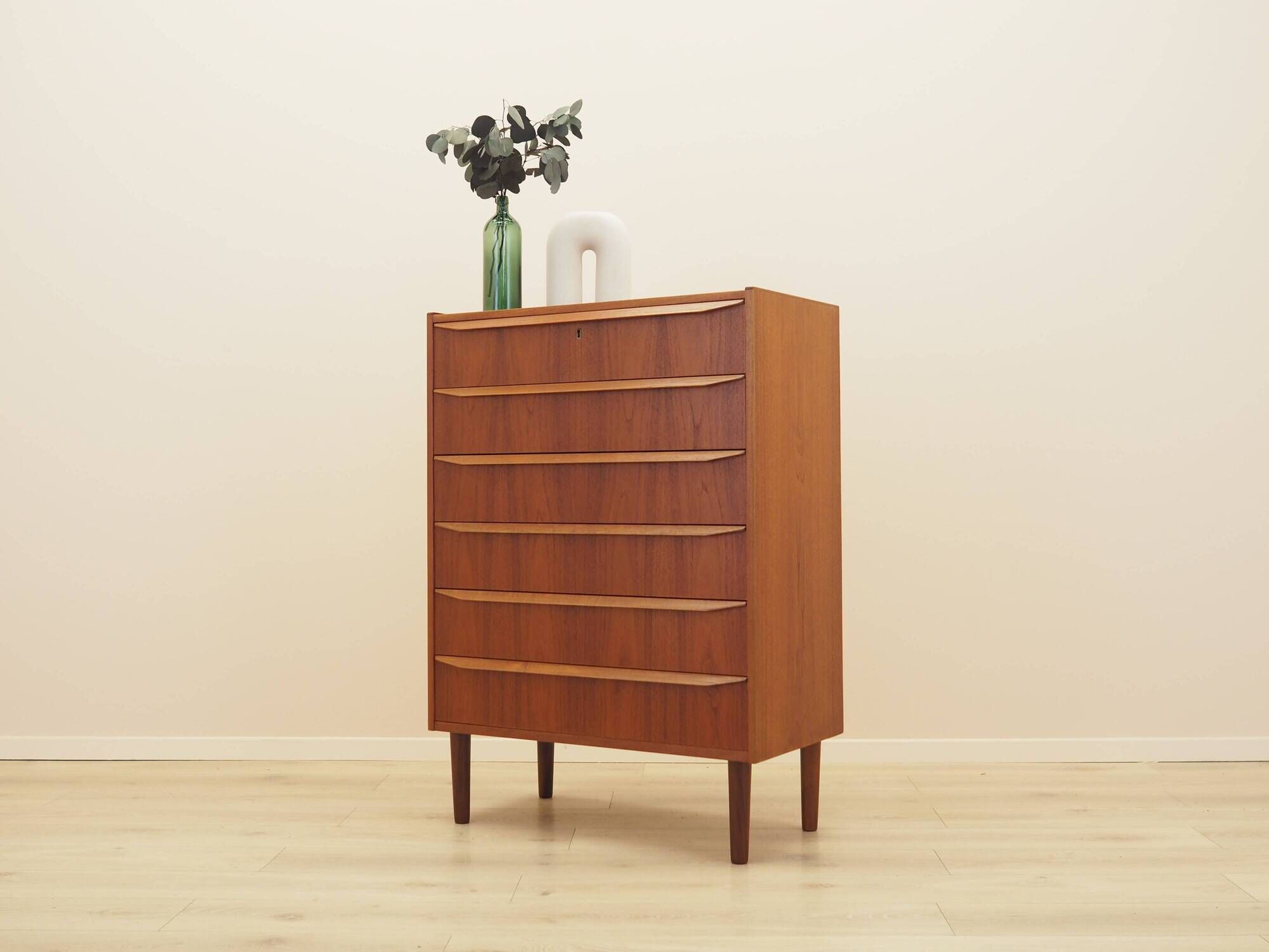 Danish teak tallboy chest of drawers from the 1960s