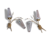 Paire applique 2 tulipe vintage