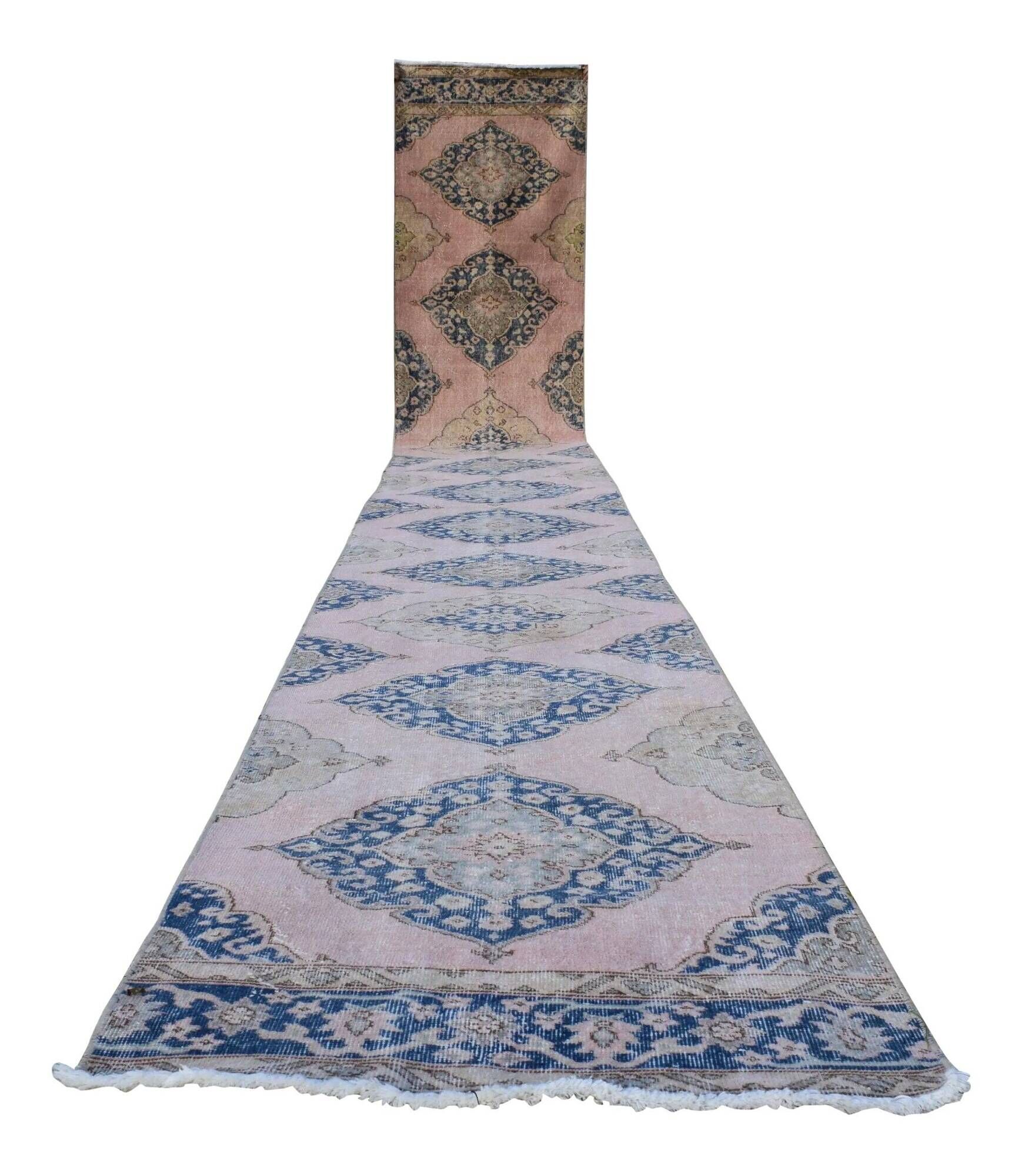 Vintage Turkish hallway rug 86x715 cm