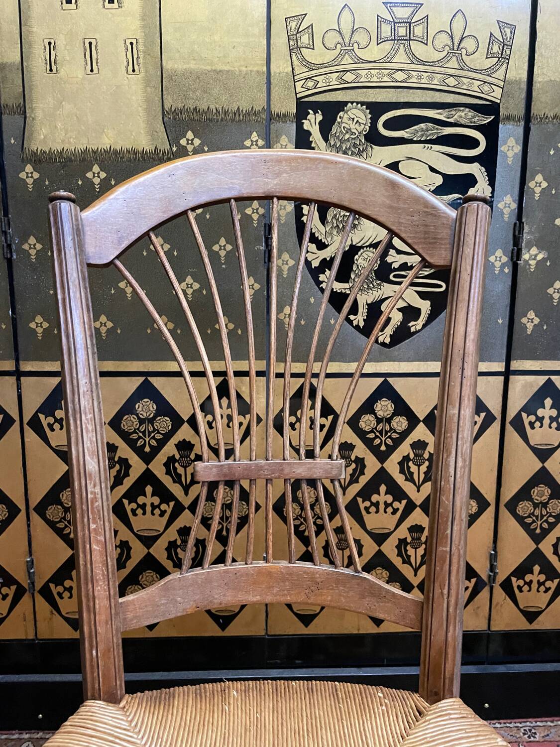 Suite of 6 Provençal straw chairs