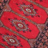 Tapis vintage ouzbek Bukhara fait main en laine – 62 x 106 cm – Années 1970