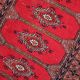 Tapis vintage ouzbek Bukhara fait main en laine – 62 x 106 cm – Années 1970