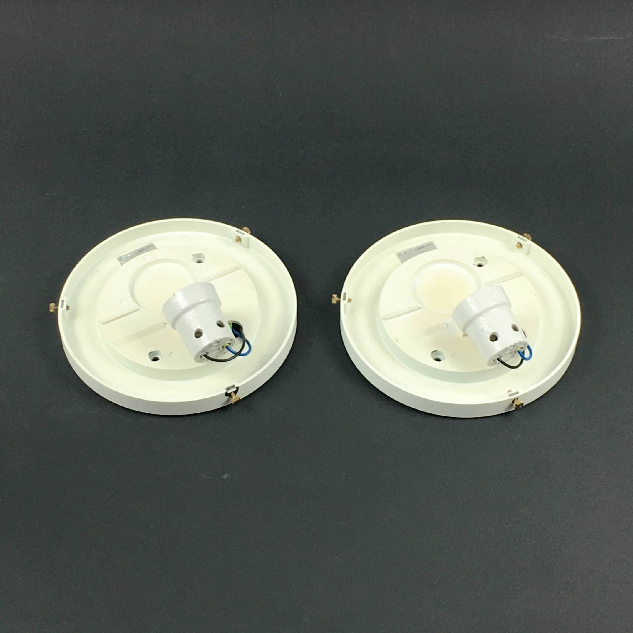 Pair of Shell-Shaped Opaline Glass Wall Lamps from Limburg, Germany, 1970s