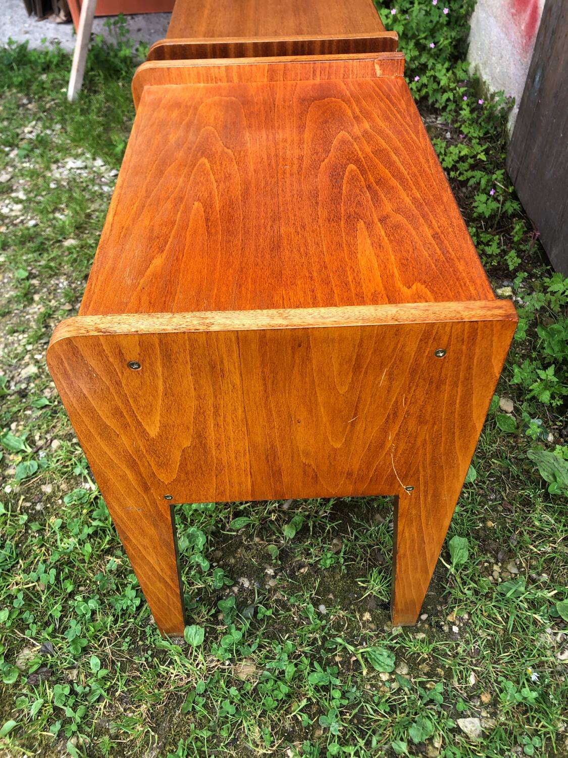 Pair of scandinavian vintage wood bedside tables