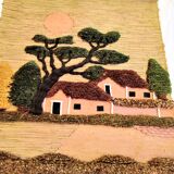 Handmade tapestry in wool and jute 100cm high / 75cm wide