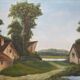 Pair of paintings landscape school of barbison signed p. duport - 1913