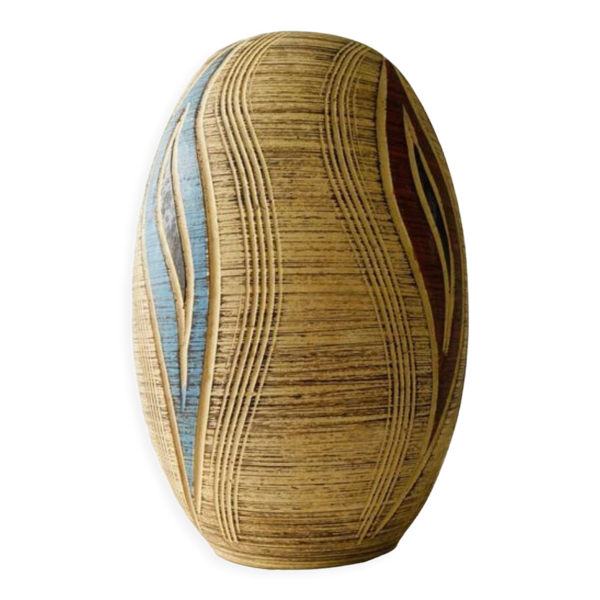 Vase sgraffité années 50