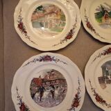 6 flat plates Sarreguemines Obernai décor Alsace