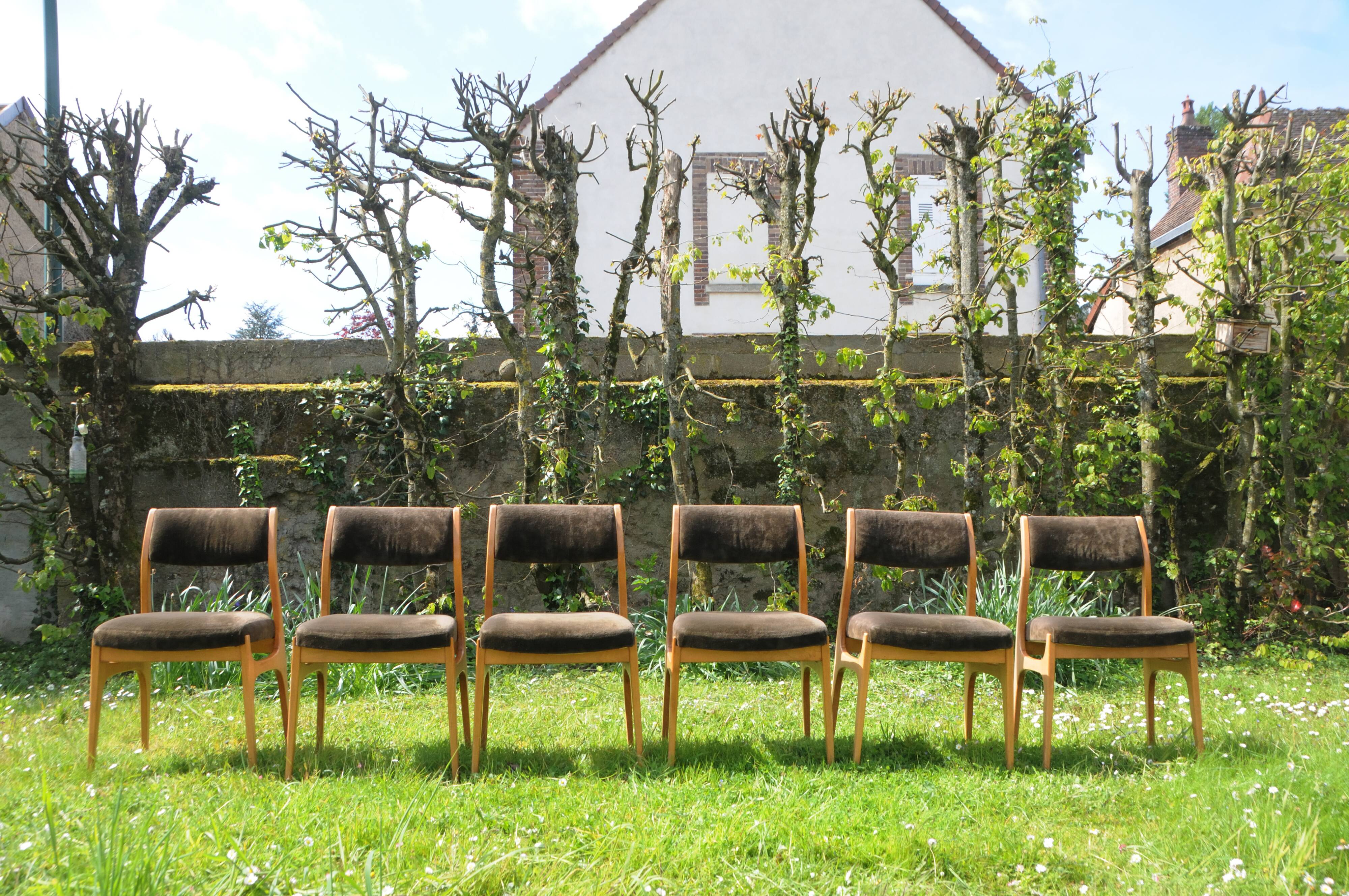 6 Scandinavian dining chairs from the 1960s.