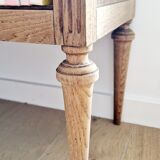 Oak and marble storage cabinet