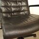 Vintage black leather office chair by Richard Sapper for Knoll 1979