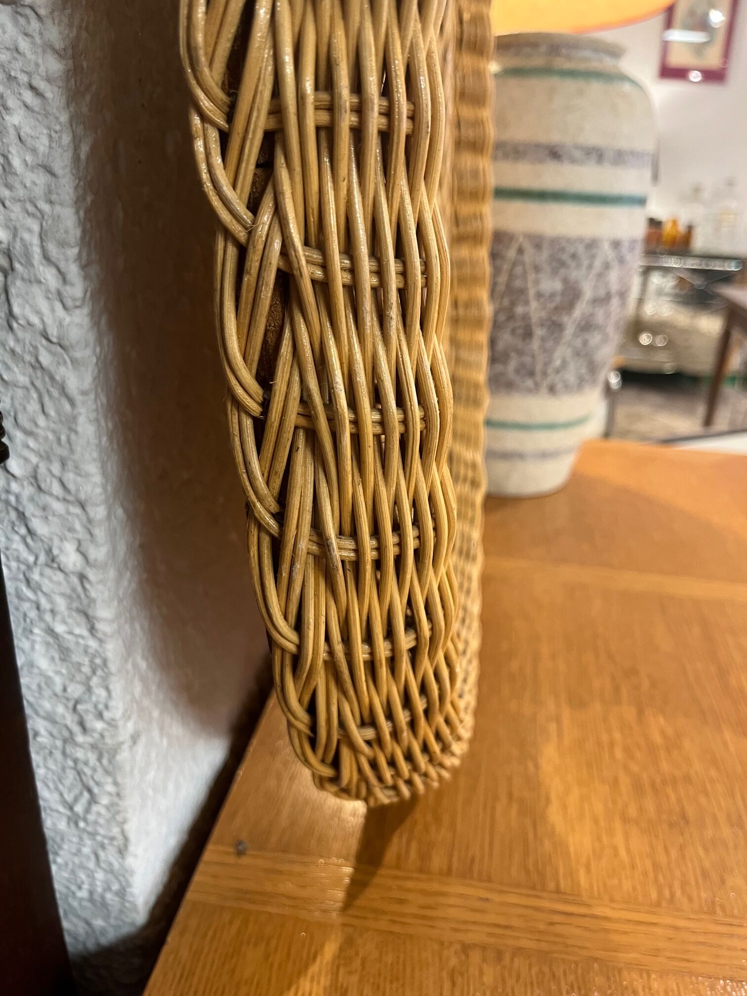 large wicker mirror