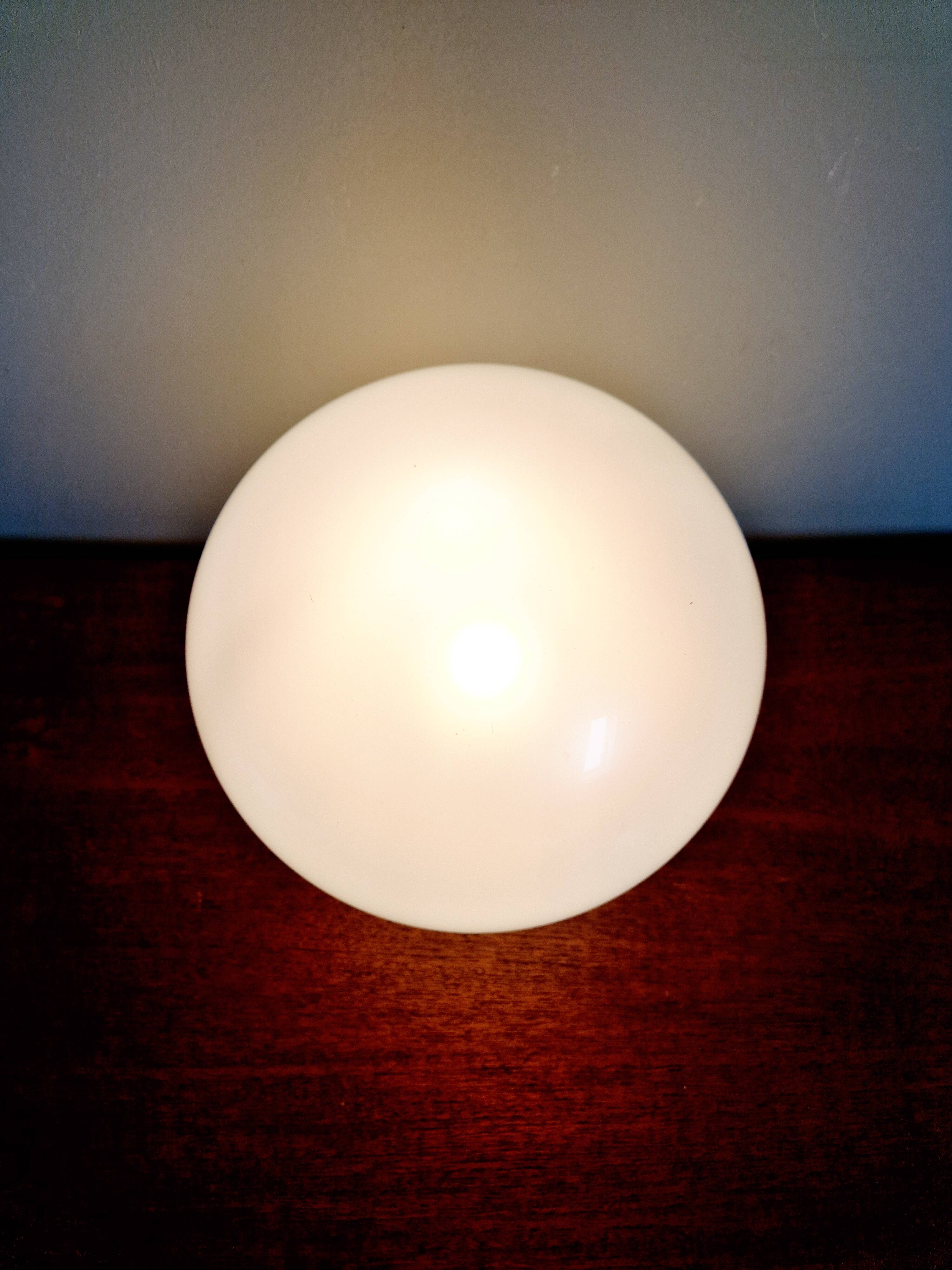 Opal glass ceiling/wall light, design Motoko Ishii, 1970