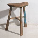 Antique solid wood stool (c.1900) #7