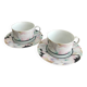 Set of tea cups with saucers fine porcelain Japan flowers