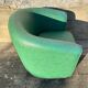 Vintage green leather club chair, antique green leather sofa.