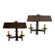 Pair of mid century patinated iron outdoor wall lights, 1960
