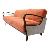 Vintage salmon pink sofa bed