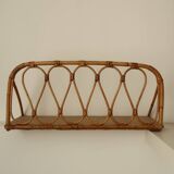 Pair of rattan wall shelves