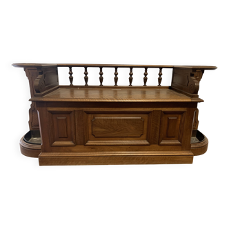 Banc coffre et porte parapluie pour hall d'entrée XX siècle