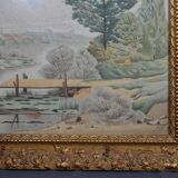 C. CHOUET "The pond and the ducks" Signed watercolor