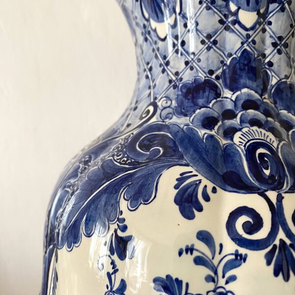 Grand vase Delft, vase hollandais  peint à la main 38 cm