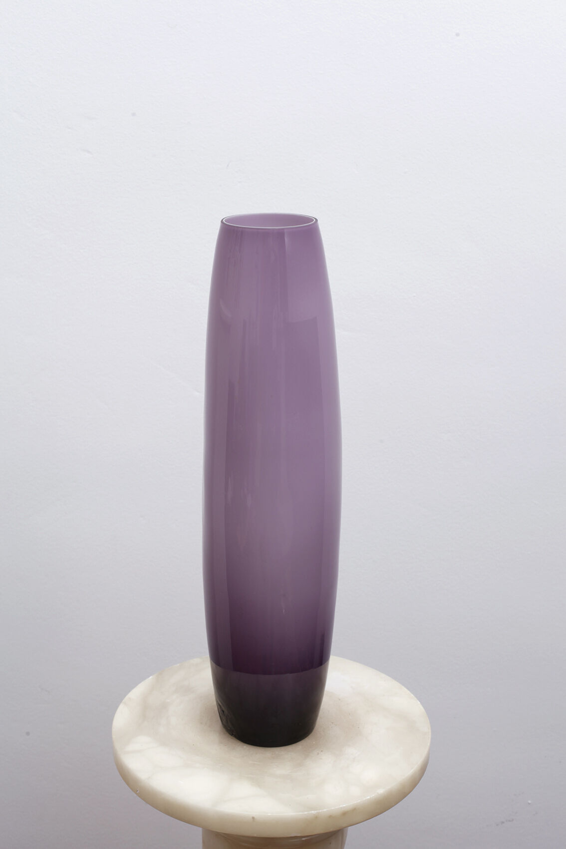 Vase lavender inside milk glass