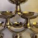 Set of 6 stainless steel ice cream bowls by Guy Degrenne with matching spoons.