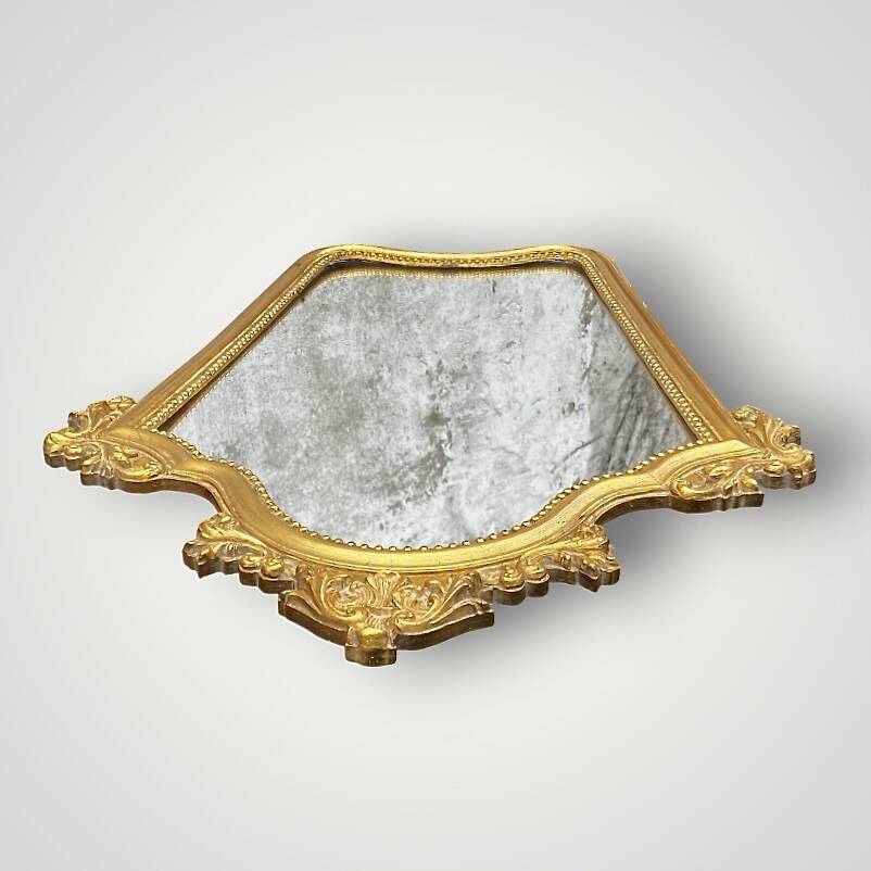 Large antique wall mirror in carved gilded wood – height: 85 cm