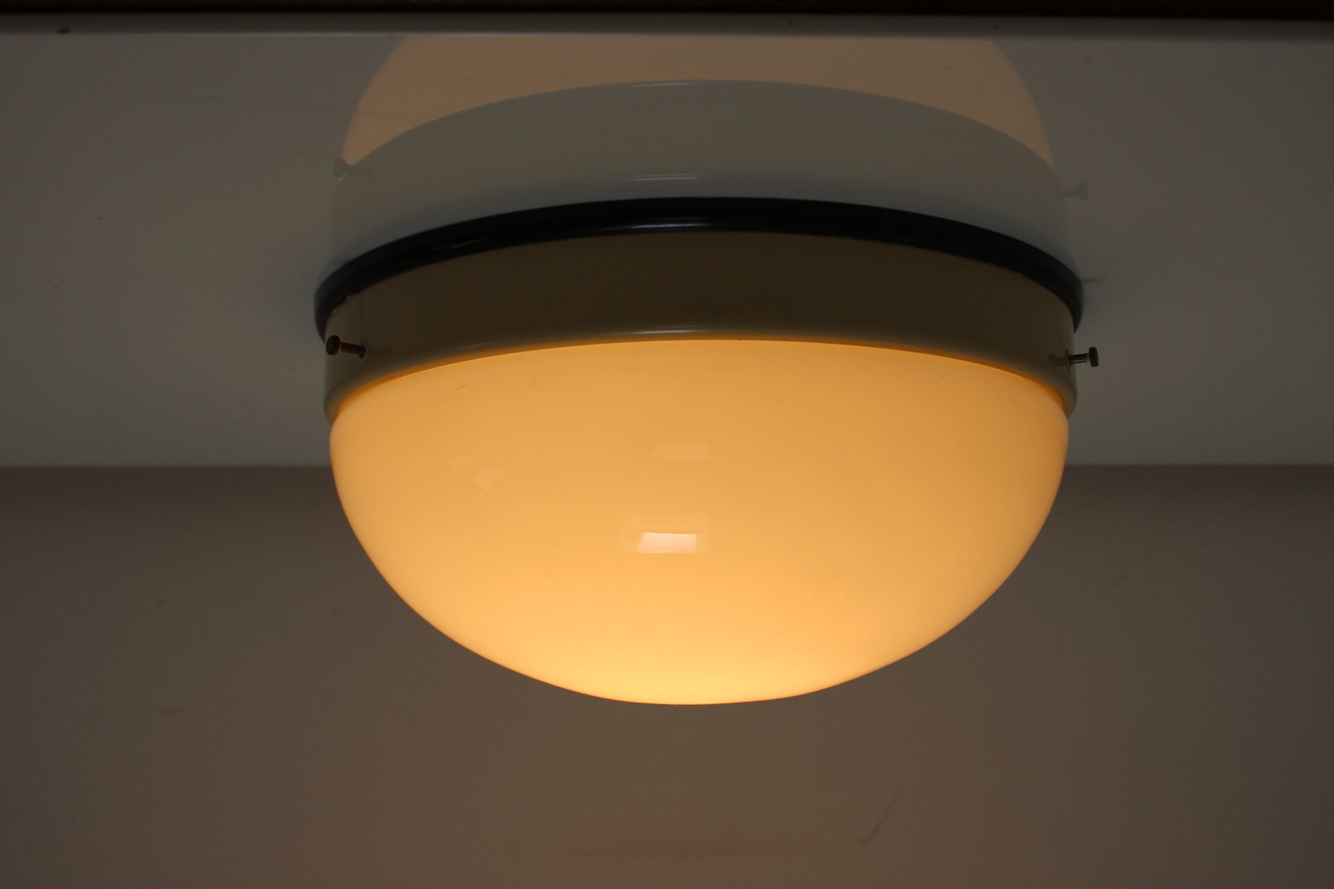Midcentury glass ceiling lamp