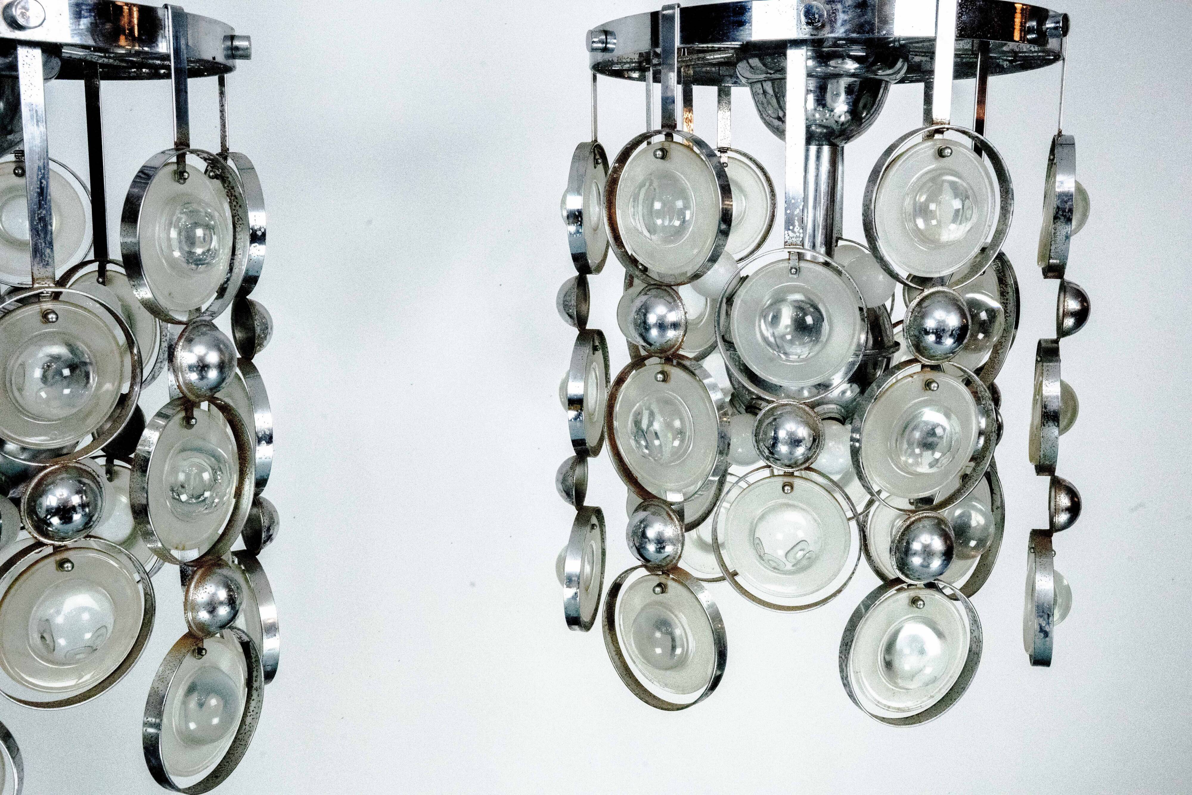 Pair of Pendant Lights by Oscar Torlasco, Italy, 1970s