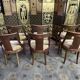 6 empire gondola chairs in mahogany and velvet